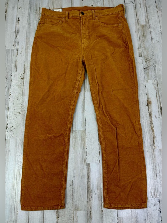 GAP Denim - Gap Cigarette High Rise Brown Corduroy Pants 32/14R Tan Cotton Spandex